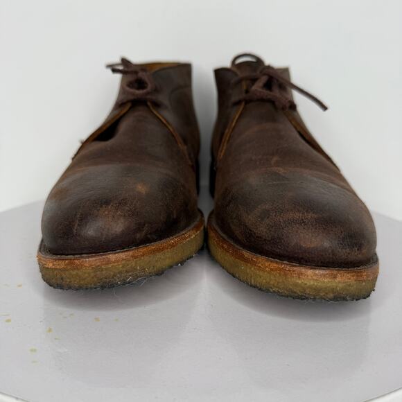 Taft EU43 US10 Mens Chukka Lace Up Leather Boot Rubber Sole Brown *flaw